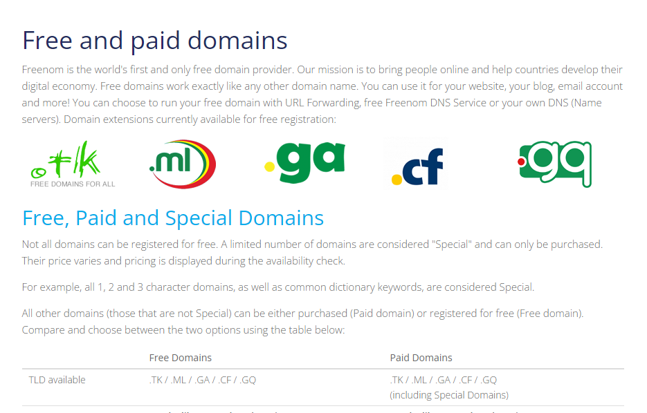 freenom free domains
